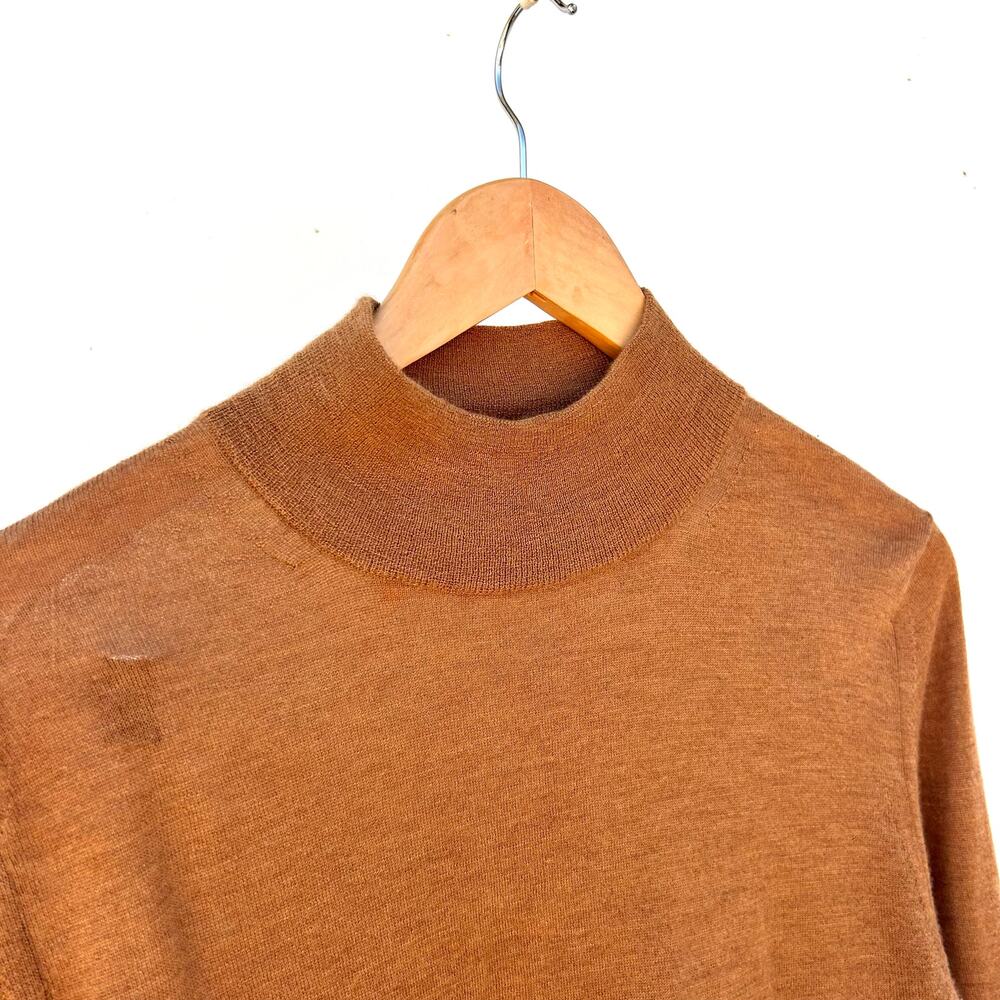 Guest In Residence Cashmere Base Layer Turtleneck Lightweight Thin Tan Camel XL - Picture 5 of 7